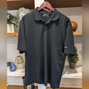Nike Dri-Fit Black Golf Short Sleeve Polo Shirt Size Large